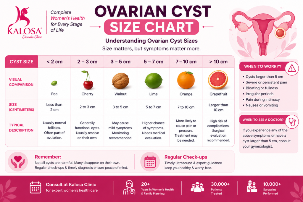 ovarian cyst size chart